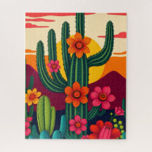 Cactus de puesta de sol con flores