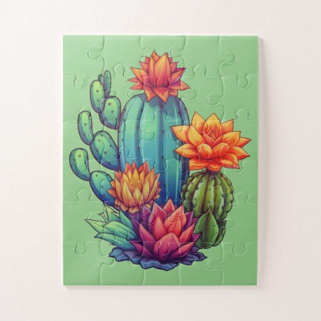 Puzzle Cactus en crecimiento de bonito (Vertical)