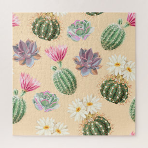 Puzzle Cactus exitoso: patrón de alto detalle