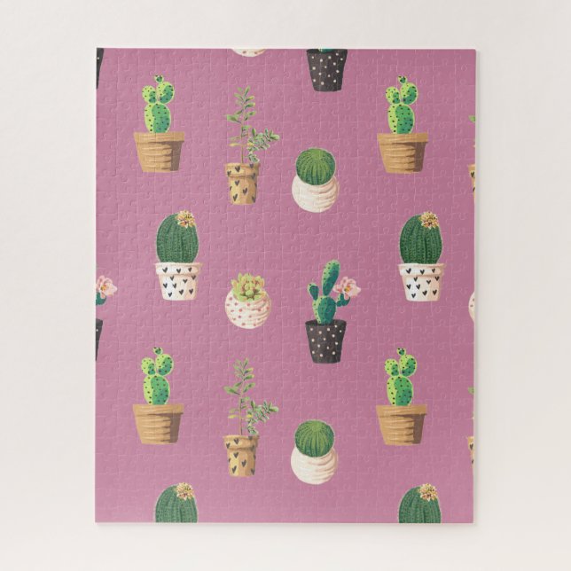 Puzzle Cactus exitosos de danza verde en ollas (Vertical)