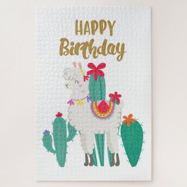 Puzzle Cactus Happy Birthday (Vertical)