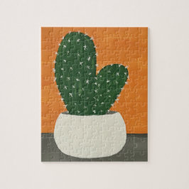 Puzzle Cactus postizas de acrílico gris y naranja