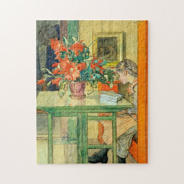 Puzzle Cactus Rojo Y Lisbeth Leyendo Carl Larsson (Vertical)