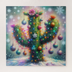 Puzzle Cactus Saguaro Navideño Desierto Caprichoso