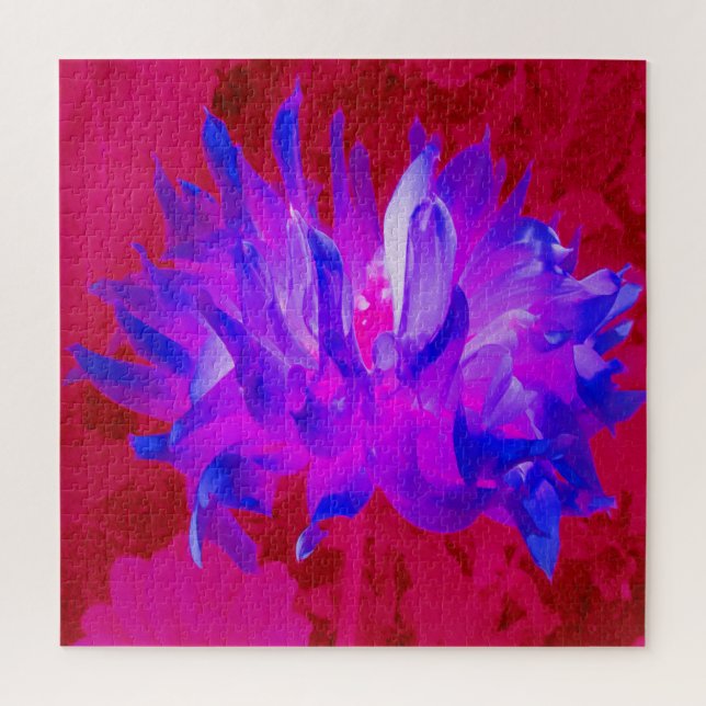 Puzzle Cactus Violeta Azul y Rosa Caliente Dahlia (Vertical)