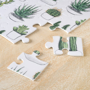 Puzzle Cactus y Succulent de Acuarela