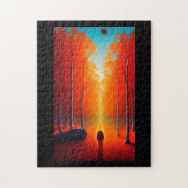 Puzzle Caer follaje esfera alienígena naranja hojas de or