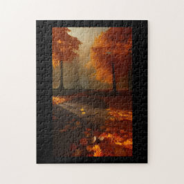 Puzzle Caer follaje naranja hojas doradas lanzan