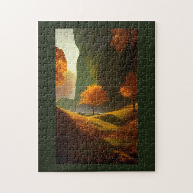 Puzzle Caer sobre el valle y las montañas verdes (Vertical)