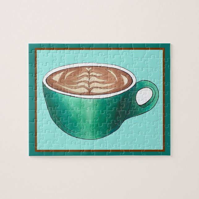 Puzzle Café de capuchino de lata blanca plana Café Café C (Horizontal)