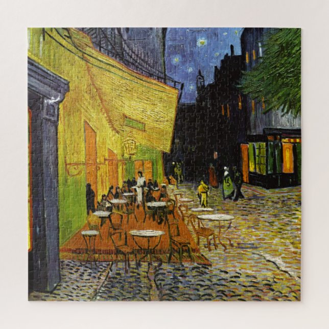 Puzzle Cafe Terrace en la Noche Pintura de Arte Van Gogh (Vertical)