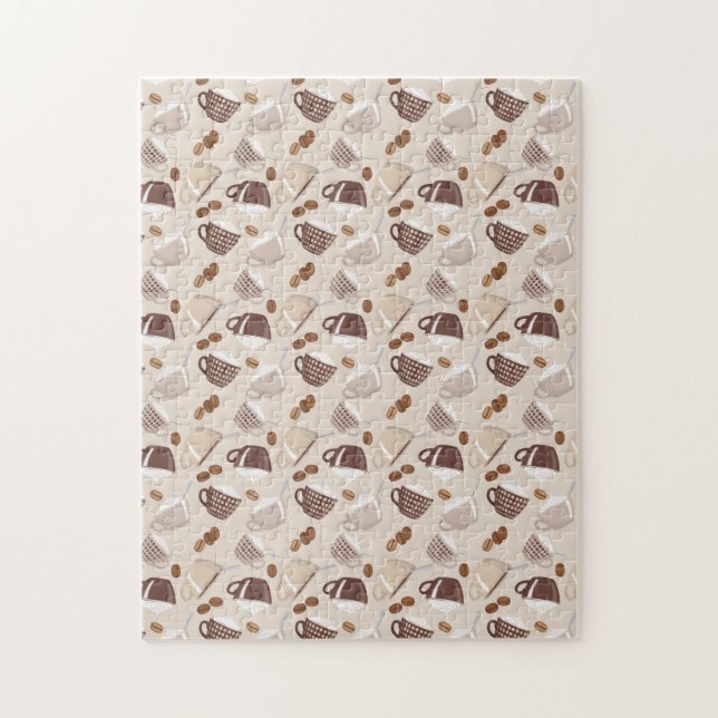 Puzzle Café Tiempos de café Grasas Brown Caffeine Lover B (Vertical)