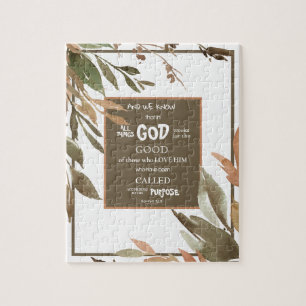 Puzzle Caída de acuarela deja romanos 8:28 versículo de l