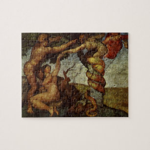 Puzzle Caída del Jardín del Edén por Michelangelo