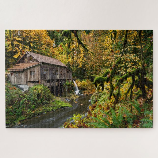 Puzzle Caída en Cedar Creek Grist Mill en Washington (Horizontal)