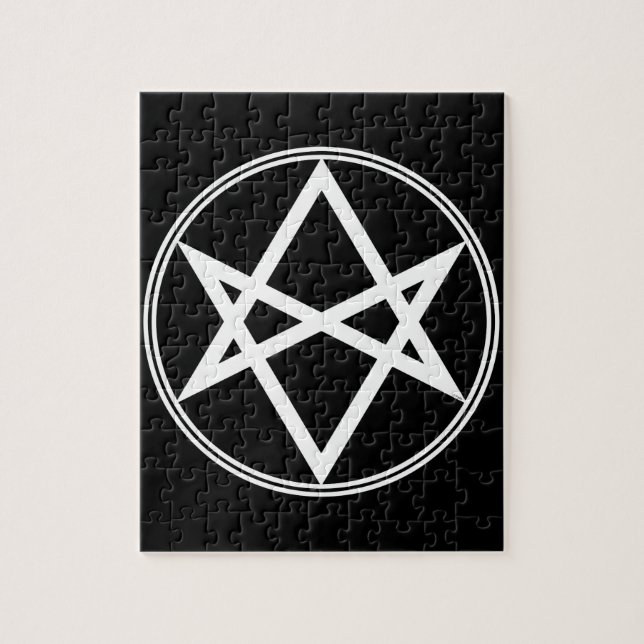 Puzzle Caída Unicursal Hexagram White (Vertical)