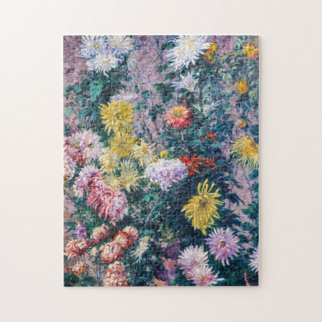 Puzzle Caillebotte - Crisantemos blancos y amarillos (Vertical)