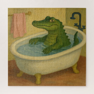 Puzzle Caimán a la hora del baño