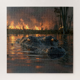 Puzzle Caimán en incendio forestal de los Everglades