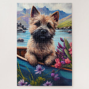 Puzzle Cairn Terrier en un remo: Una aventura escénica