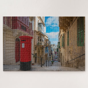 Puzzle Caja de correo rojo vintage en Malta