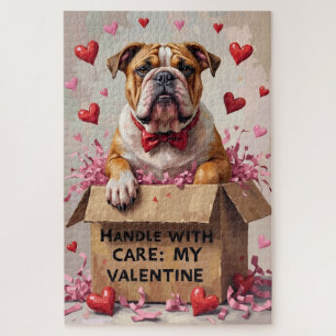 Puzzle Caja de regalo del día de San Valentín del Bulldog