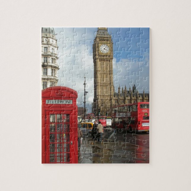 Puzzle Caja del teléfono de Londres y Big Ben (St.K) (Vertical)