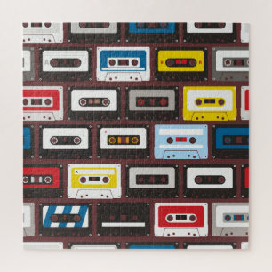 Puzzle Cajas de audio antiguas, fondo sin inconvenientes.