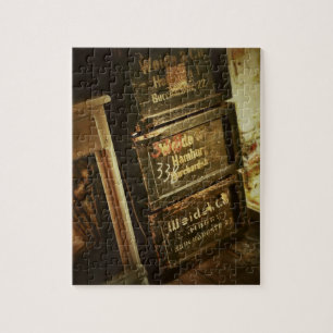 Puzzle Cajas De Madera Rústicas apiladas Desvanecidas