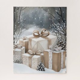 Puzzle Cajas de regalos de Navidad Invierno Nieve