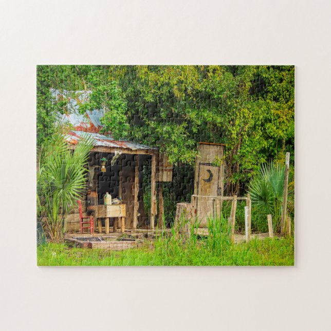 Puzzle Cajun Cabin Louisiana. (Horizontal)