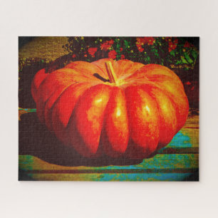 Puzzle Calabaza con flores de la granja