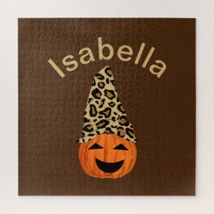 Puzzle Calabaza Con Un Gorra De Leopardo