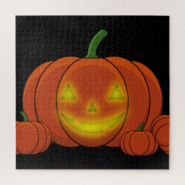 Puzzle Calabaza de calabaza brillante de Jack-o'-Lantern (Vertical)