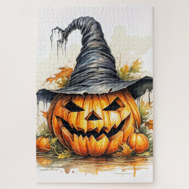Puzzle Calabaza de Halloween Feliz (Vertical)