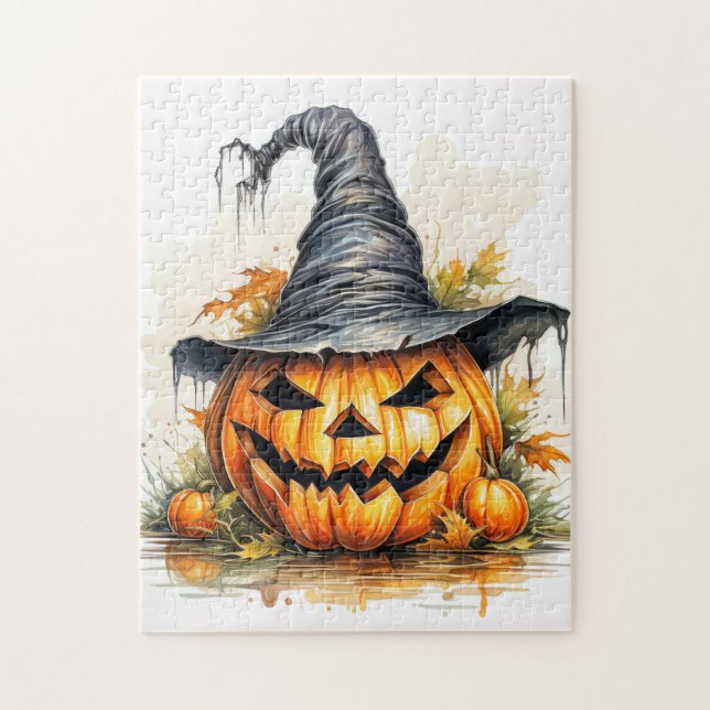 Puzzle Calabaza de Halloween Feliz (Vertical)