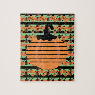 Puzzle Calabaza de Halloween Patrón Geométrico