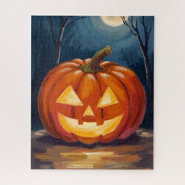 Puzzle Calabaza de Jack-O-Lantern de Halloween (Vertical)