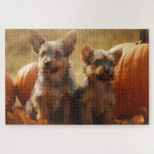 Puzzle Calabaza deslumbrante de Australia Terrier Puppy O