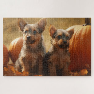 Puzzle Calabaza deslumbrante de Australia Terrier Puppy O
