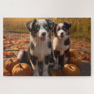 Puzzle Calabaza deslumbrante del otoño de la cachorro pas