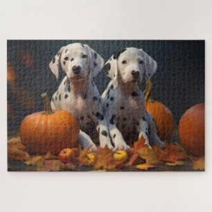Puzzle Calabaza deslumbrante del otoño de una pipa dálmat