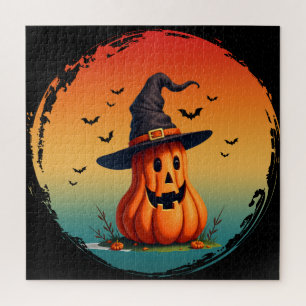 Puzzle calabaza divertida vintage otoño temporada de otoñ