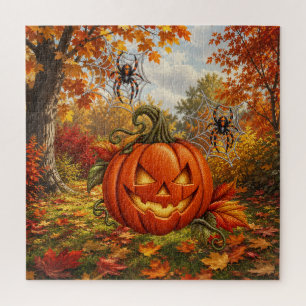 Puzzle Calabaza Kawaii Halloween Otoño Encantador Bosque 