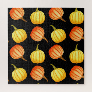 Puzzle Calabaza naranja: Patrón acuarela sin foco.