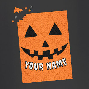 Puzzle Calabaza Naranja Personalizada de Halloween con Tu