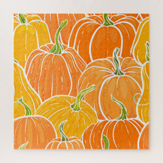 Puzzle Calabaza personalizado, lindo patrón otoño.