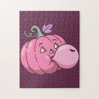 Puzzle Calabaza rosa burbuja chicle Halloween pastel ador
