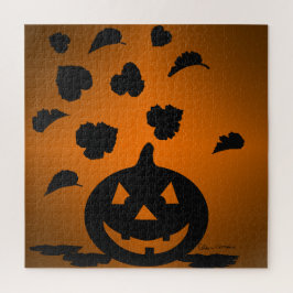 Puzzle Calabaza y hojas silueta
