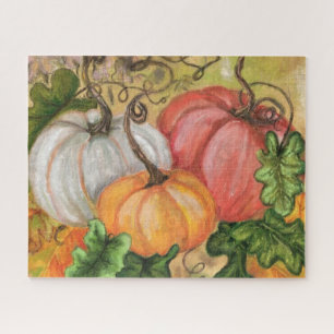 Puzzle Calabazas - Arte acuarela